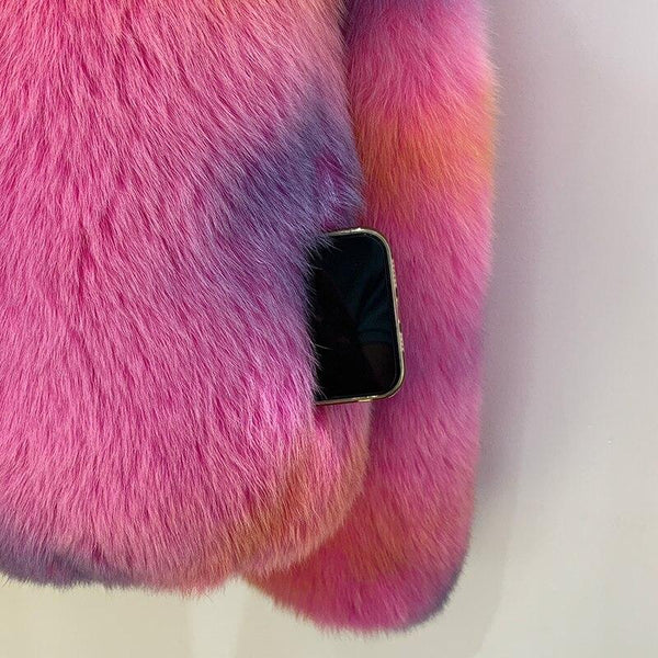 Winter Luxury Fox Fur Full Pelt Coat Women Natural Fur Jacket Collar Lady Thick Warm Overcoat S3655 - SolaceConnect.com