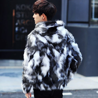 Winter Mens Hood FurParka Oversized Overcoat Warm Faux Fur Jacket  -  GeraldBlack.com