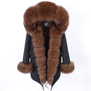 Winter Office Style Slim Women's Solid Fox Fur Zipper Warm Coats & Jackets  -  GeraldBlack.com
