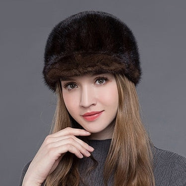 Winter Real Fur Hats Women Black Natural Mink Fur Hats Luxurious Visors Fashion Caps GLH001  -  GeraldBlack.com