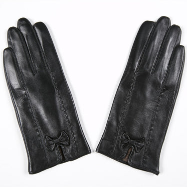 Winter Real Leather Women Gray Genuine Goatskin Gloves Fleece Lining Warm Soft Driving Fashion  -  GeraldBlack.com