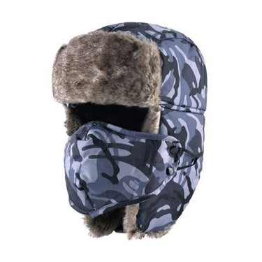 Winter Style Unisex Camouflage Printed Bomber Hats with Ear Flaps - SolaceConnect.com
