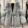 Real Fox Fur Jackets Women's Genuine Sheepskin Leather Coats Winter Thick Warm Luxury S7923 - SolaceConnect.com