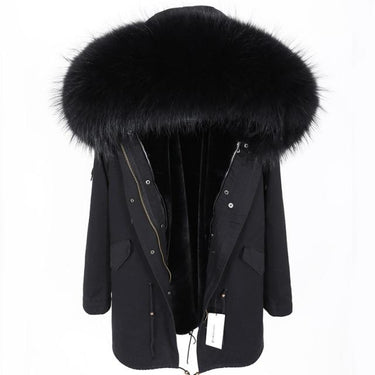 Winter Warm Female Big Fox Fur Collar Hooded Slim Zipper Coats & Jackets  -  GeraldBlack.com