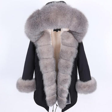 Winter Warm Female Solid Zipper Fox Fur Collar Long Slim Coats & Jackets  -  GeraldBlack.com