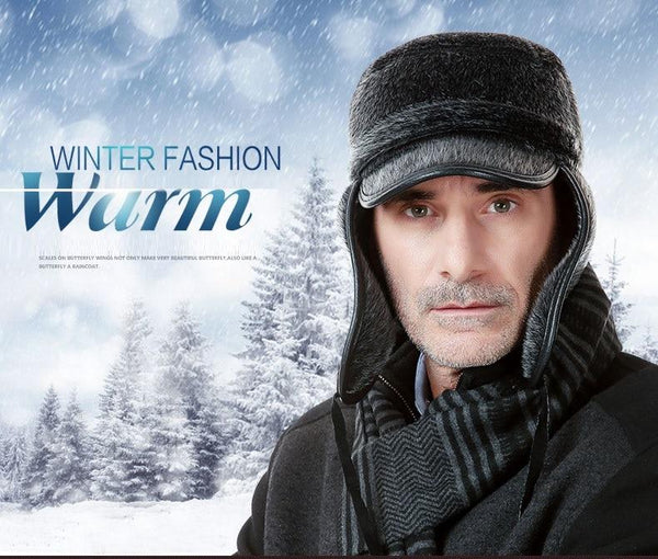 Winter Warm Outdoor Windproof Imitation Earmuffs Cap for Men - SolaceConnect.com