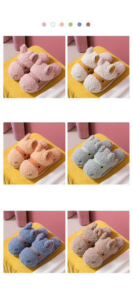 Winter Warm Cartoon Indoor Household Wool Slippers Home Foreign Trade Plush Cotton Slippers - SolaceConnect.com