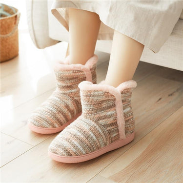 Winter Warm Women's Soft Cotton Plush Comfort Flat Slip-on House Slippers  -  GeraldBlack.com