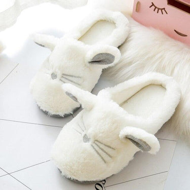 Cute Women Winter Home Slippers Cartoon Cat Indoor Floor Flat Shoes Ladies Slip On Soft Non-slip - SolaceConnect.com