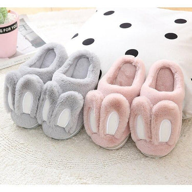 Women WInter Home Slippers Cute Rabbit Ears Soft Plush Comfort Indoor Shoes Female Slip On Ladies - SolaceConnect.com