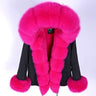 Winter Women's Natural Raccoon Fur Hooded Zipper Slim Short Coats & Jackets  -  GeraldBlack.com