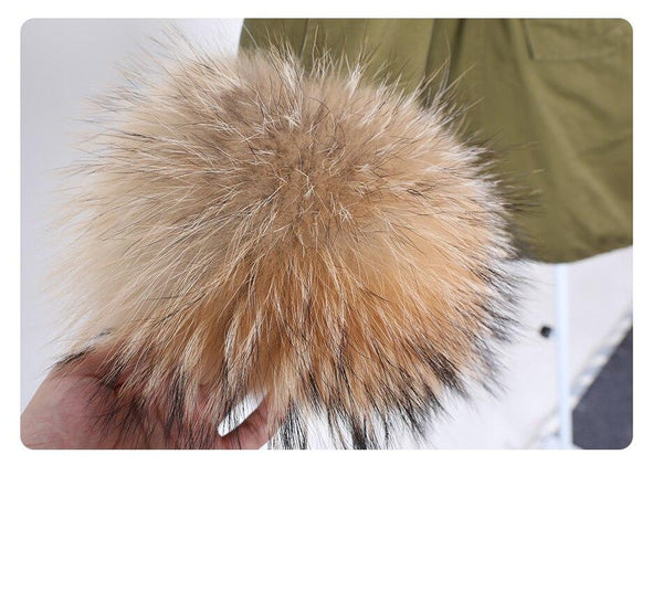 Natural Real Raccoon fur collar Women coat parkas Female coat winter Women's jacket padded coats - SolaceConnect.com