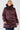 Winter Women's Plus Size Wine Glossy Long Fitted Vegan Fur Hood Puffer Jacket - SolaceConnect.com
