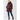 Winter Women's Plus Size Wine Glossy Long Fitted Vegan Fur Hood Puffer Jacket  -  GeraldBlack.com