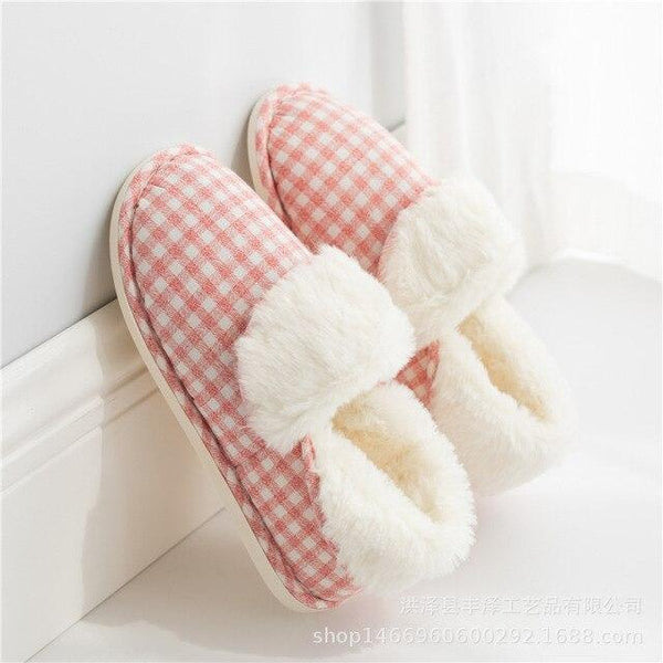 Autumn Winter Bag-Heel Cotton Slippers Flip-Up Home Slippers Thick-Soled Warm Confinement Shoes - SolaceConnect.com