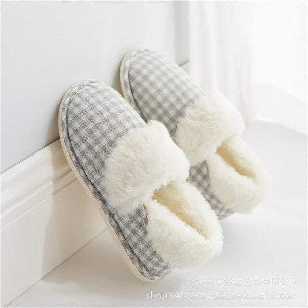 Autumn Winter Bag-Heel Cotton Slippers Flip-Up Home Slippers Thick-Soled Warm Confinement Shoes - SolaceConnect.com
