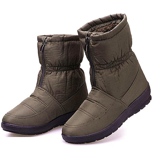 Winter Women's Warm Down Waterproof Ankle Snow Boots with Zipper - SolaceConnect.com