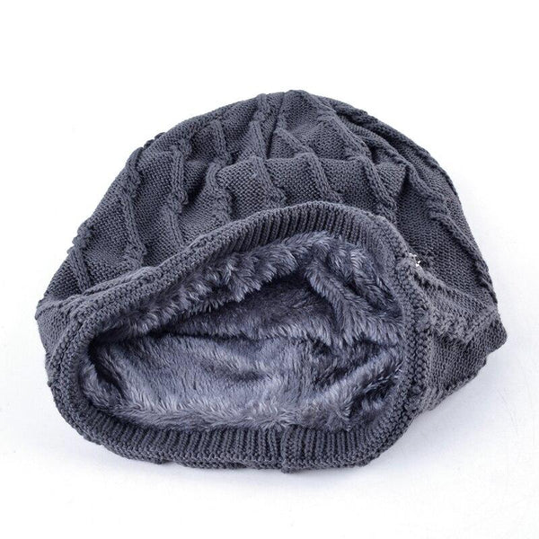 Winter Wool Velvet Knitted Slouchy Beanie Hats for Men and Women - SolaceConnect.com