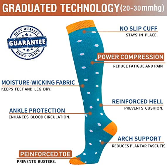 Women and Men Cotton Varicose Vein Reduce Fatigue Middle Tube Therapy Socks  -  GeraldBlack.com