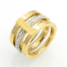 Women and Men's Stainless Steel Three Layers Zircon Titanium CZ Rings - SolaceConnect.com