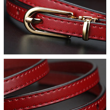 Women Belts Alloy Pin Buckle Genuine Leather Thin Belt Female Waistband for Jeans Dresses Pants  -  GeraldBlack.com