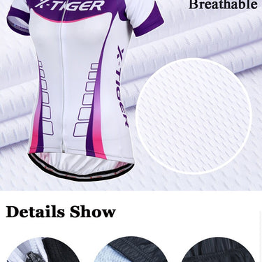 Women Cycling Set Skinsuit Triathlon Short Cycling Jersey Sets Female Bike Shirts Shorts Gel Pad  -  GeraldBlack.com