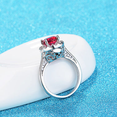Unisex Fashion Bridal Jewelry Charm Red Zircon Crystal Ring - SolaceConnect.com
