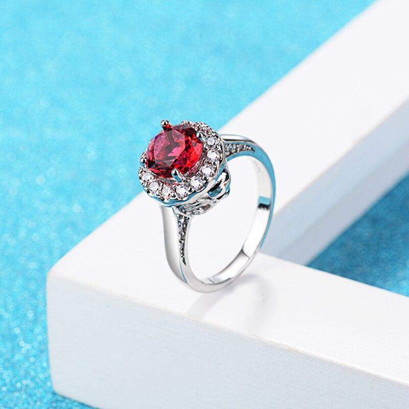 Women Fashion Bridal Jewelry Charm Red Zircon Crystal Ring  -  GeraldBlack.com