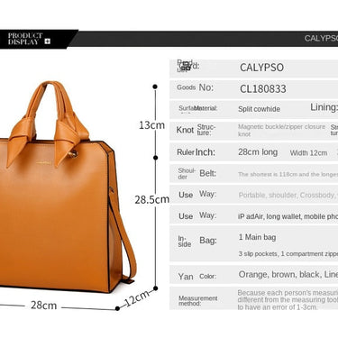 Women Fashion Commuter Genuine Leather High Grade Messenger Large Capacity Handbag  -  GeraldBlack.com