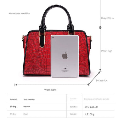 Women Fashion Genuine Leather Luxury Designer Handbags Large Capacity Shoulder Handbag  -  GeraldBlack.com