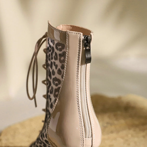 Women Fashion Leopard Open Toe High Heels Comfort Zipper Peep Toe Sexy Summer Boots  47  -  GeraldBlack.com