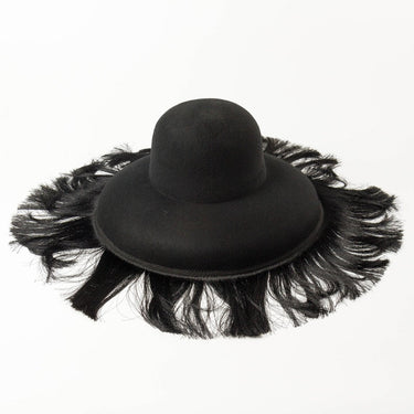 Women Fashion Retro Style Wool Felt Bowler Black Color Tassel Big Brim Dome Adjustable Show Hat  -  GeraldBlack.com