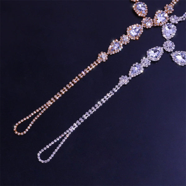 Women Fashion Water Drop Shaped Cubic Zirconia Barefoot Anklet  -  GeraldBlack.com
