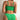 Women Green Ribbed Metal Strap Two Piece Swimsuit Bathing Suit High Waist Swimwear  -  GeraldBlack.com