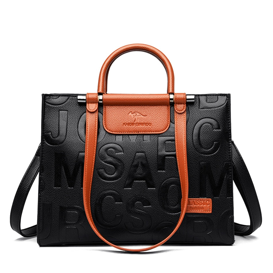 Women Leather Handbags Bags Designer Luxury Handbags Letter Lady Hand Bags Bolsa Feminina  -  GeraldBlack.com