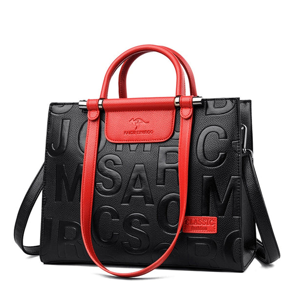 Women Leather Handbags Bags Designer Luxury Handbags Letter Lady Hand Bags Bolsa Feminina  -  GeraldBlack.com
