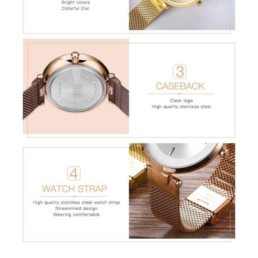 Women Luxury Rose Gold Ultra-Thin Simple Dress Quartz Watches - SolaceConnect.com
