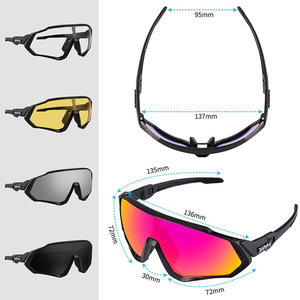 Women Men Cycling Glasses 5 Lens Polarized Sunglasses Road Bike Riding Eyewear Bicycle Mountain  -  GeraldBlack.com