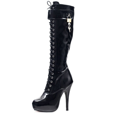 Women Patent Leather Fetish Platform High Heel Knee-high Party Boots  -  GeraldBlack.com