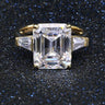 Women's 10*12mm 8ct Emerald Cut White Color Moissanite Three Stones Ring  -  GeraldBlack.com