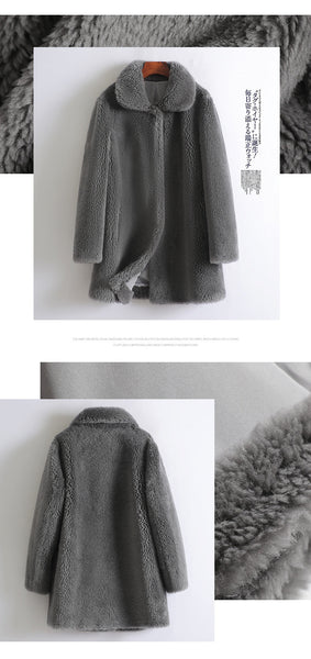 Women's 100% Wool Solid Color Medium Square-neck Knitted Coats  -  GeraldBlack.com