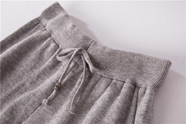 Women's 2 Piece Knitted Turtleneck Sweatshirt Elastic Waist Tracksuit - SolaceConnect.com