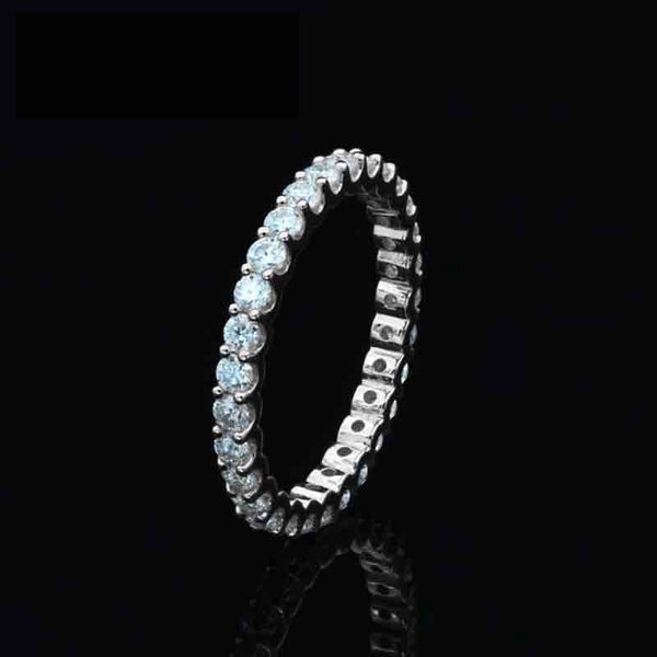 Women's 2mm D Color VVS Round Diamond Moissanite Full Eternity Rings  -  GeraldBlack.com