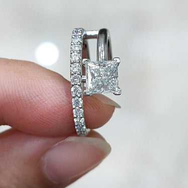 Women's 5.5mm White Color Moissanite Diamond 925 Sterling Silver Rings  -  GeraldBlack.com