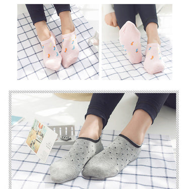 Women's 5 Pairs Lot Casual Cotton Breathable Ankle Sweet Gift Socks  -  GeraldBlack.com