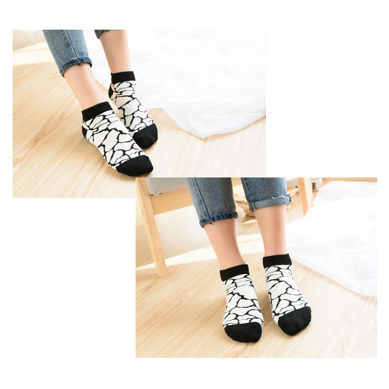 Women's 5 Pairs Lot Summer Cotton Casual Boat Low Cut Short Ankle Socks  -  GeraldBlack.com