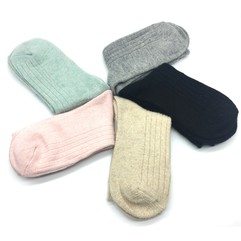 Women's 5 Pairs Lot Wool Cashmere Warm Thick Middle Tube Winter Socks  -  GeraldBlack.com