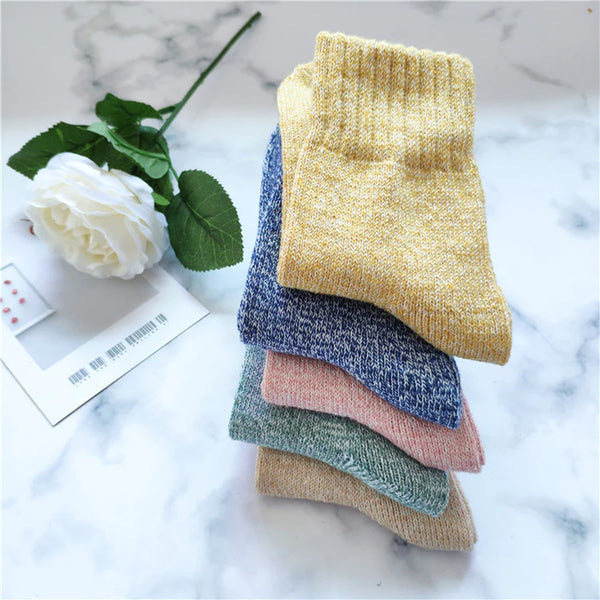 Women's 5 Pairs Lot Wool Harajuku Style Cashmere Warm Winter Socks  -  GeraldBlack.com