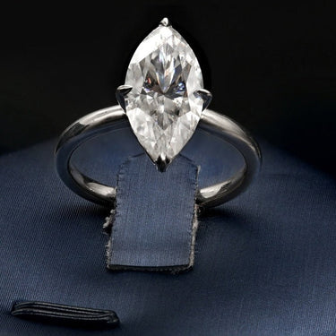 Women's 7x14mm 3ct Diamonds 925 Sterling Silver Moissanite Stone Rings  -  GeraldBlack.com