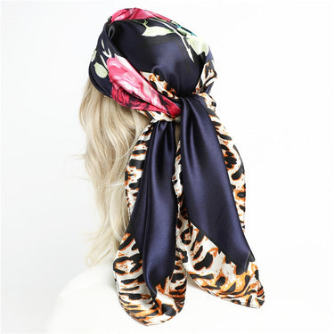 Women's 90cm Luxury Silk Satin Square Bandana Printed Hijab Shawl  -  GeraldBlack.com